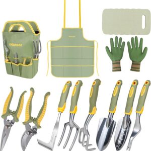 Green Garden Tools Set 12-Piece, Gardening Gifts for Women Men