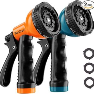 Garden Hose Nozzle Sprayer: 2 Pack 10 Watering Patterns Spray Nozzles Heavy Duty Hose Head Hose Attachment