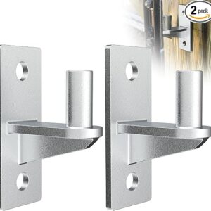 2 Pack Wall Mount Heavy Duty Gate Hinges Cast Gate Hinges Steel Wall Mount Gate Hinge Durable Wall Plate Hinges Fence Post Link Gate Hinge Chain Link Fence Hinge with 5/8'' Hinge Pin