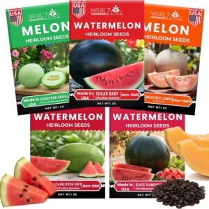Fruit Seeds, Watermelon Seeds, Melon Seeds, Fruit Seeds for Planting, Sweet Watermelon Seeds for Planting, Cantaloupe Seeds, Sugar Baby, Black Diamond, Charleston Grey, Hales Best, Green Honeydew